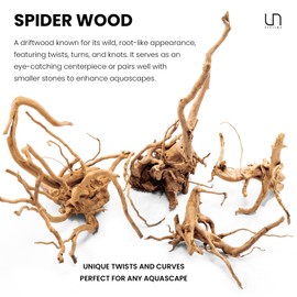 Ultum Nature Systems Driftwood - Spider Drift Wood for Fish Tank, Planted Tank, Terriarium, Paludarium - Versatile Natural Driftwood Decor, Events Wood Centerpiece - Spider Wood, M 12-15", 3 Pack