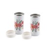 Cambridge E9198PCBWFDS Floral Insulated Slim Can Coolers, White, Set of