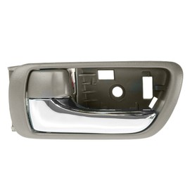 TRQ Left Interior Door Handle Chrome & Brown Drivers Side Compatible with 2002-2006 Toyota Camry