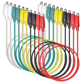 10PCS Alligator Clips Electrical Test Leads, Dual Ended Crocodile Clips Jumper Wires, small crocodile clips for Circuit Connection Electrical Testing 5 Colours