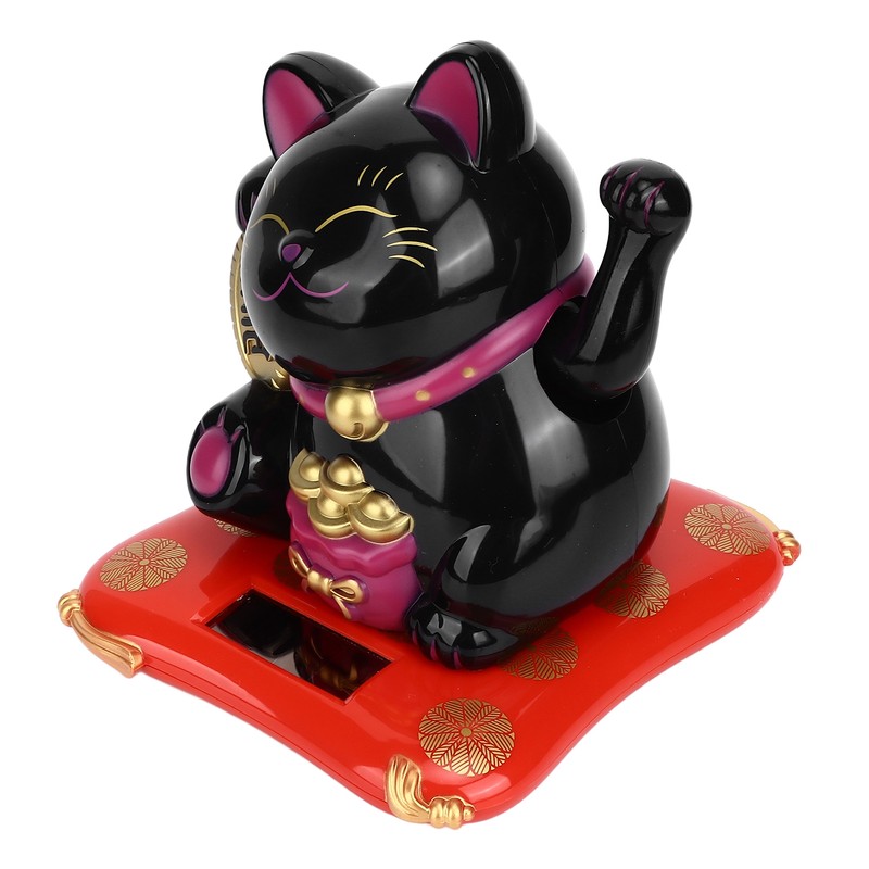 Lucky Cat Solar Powered Cute Decorative Wealth Welcoming Waving Fortune