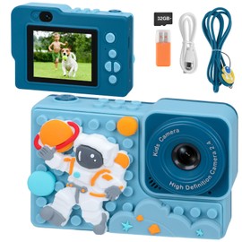 KKUYT Kids Digital Camera Toy, 2.4in IPS Screen Kids Camera with 32GB SD Card, 1080P HD Video Camera Selfie Camera for Kids Aged 3-9, Best Chritmas Birthday Festival Present for Boys/Girls