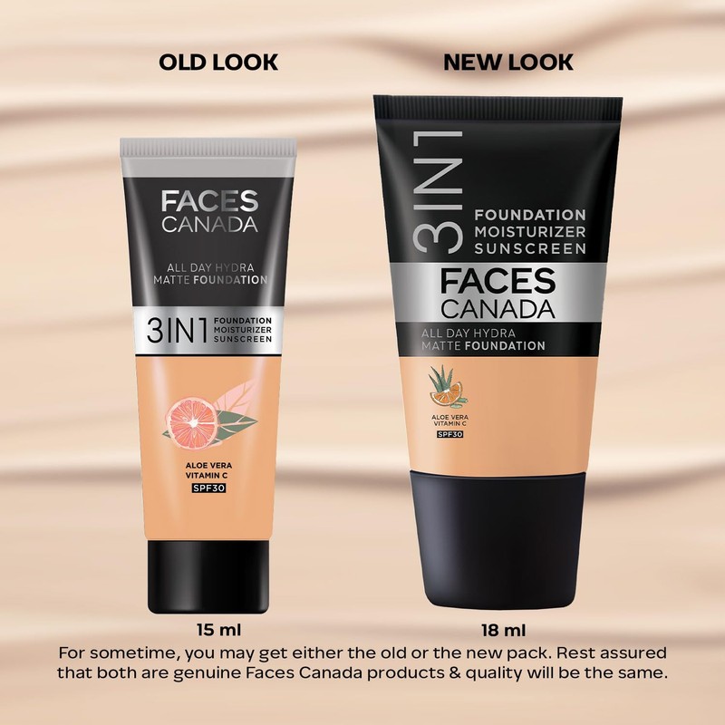FACES CANADA All Day Hydra Matte Foundation - Mini 3in1