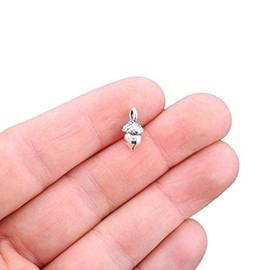 Bohemian Findings 10 Acorn Charms Antique Silver Tone - SC1562