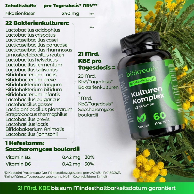 Biocreative Culture Complex without Inulin - 21 Billion CFU, 23