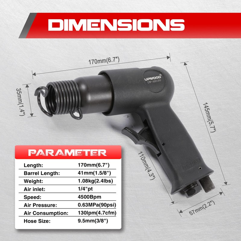 UW-AH150 Short Barrel Air Hammer Kit with Quick Change Retainer