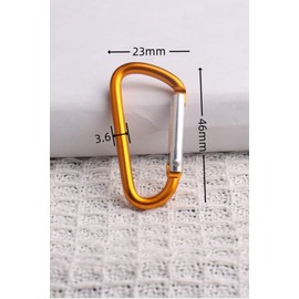harukita Mountaineering Keychain, Hook, Keychain, Carabiner, D-Ring, Aluminum Alloy, Small, For Mountain Climbing, Fishing, Fall Prevention, Outdoor Activities, Set of 10, 10 Colors
