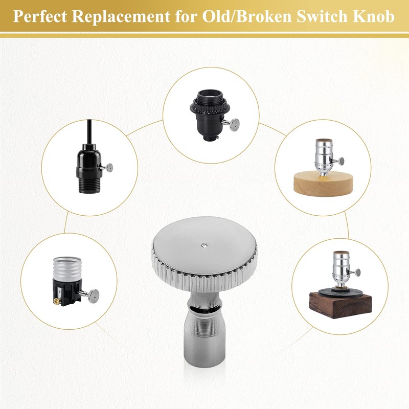 DiCUNO Lamp Turn On/Off Switch Knobs Replacement, Metal Lamp Switch