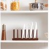 HBlife 4pcs 6 Slots Teak Dish Plate Bowl Cup Book