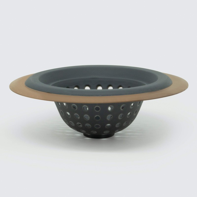 ExcelSteel Silicone Sink Basket Strainer, 4.5", copper,Gray