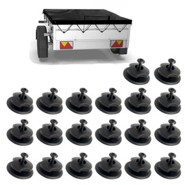 Trailer Accessories, Pack of 20 Tarpaulin Attachment, Durable Trailer, Tarpaulin Hooks, Waterproof Round Buttons with M5 Screws, Hard Plastic Tarpaulin Hooks, Mounting Hooks for Trailer Nets,