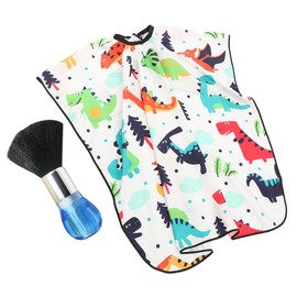 BIUDECO 1set Boy Girl Hair Cutting Cape with Neck Duster Brush Barber Cape for Boy Girl Easy to Clean and Compact for Home and Salon Use Cartoon Pattern Design