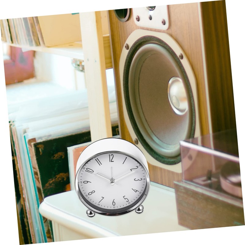 Mobestech Silent Alarm Clock Metal Digital Clock for Bedside Table