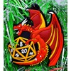 Dungeons and Dragons Orange Dragon with Dice Ornament (D32)