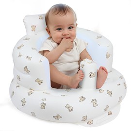Asiento Inflable Para Niños, Respaldo Inflable Sofá, Silla Inflable Plegable, Bomba De Aire Incorporada, Adecuado Para Que Los Niños Coman Y Se Bañen.（Oso)