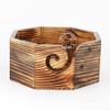 Hind Handicrafts Handmade Antique Wood Yarn Storage Box Solid Dark