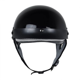 CHCYCLE Helmets for Adults Motorcycle Half Helmet Casco para Motocicleta for Women Men DOT Approved Cycling Motocross (Large, Bright Black)