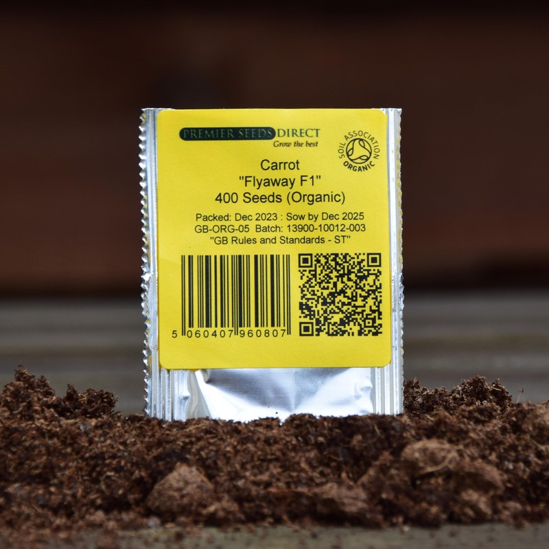 PREMIER SEEDS DIRECT - Organic Flyaway F1 Carrot Seeds, Approx