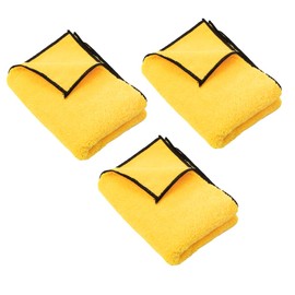 UHANBUT Dual-Sided Microfiber Towels for Car, No-Scratch Automotive Cleaning Cloth, Strong Absorption Water Vehicle Drying Towel for Car Detailing, Home Washing, Pet Drying (Orange, 3PCS)