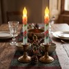 Aulaygo 2PCS Woodland Winter Cardial Flameless Taper Candles