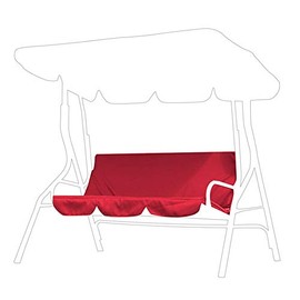 Outdoor Swing Seat 3 Seater Chair Waterproof Cushion Replacement Swing Cushion Cover for Patio Garden Yard(red)