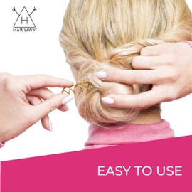 HAWWWY Gold Spiral Hair Pins - 8 Pack of 2.5 Inch Bobby Pins for Buns, Updos, and Messy Styles - Hair Accessories for Women and Kids - Twist Design for Thick or Fine Hair