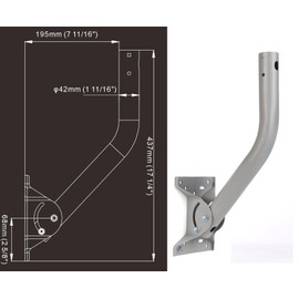 Heavy Duty Universal Adjustable Antenna Mount Pole(OD 1 11/16", Length 17 1/4"), Pole Mounting Bracket for Wall Eave Roof, Compatible with Antenna, Weather Station and WiFi Extender, with U-Bolt Kit