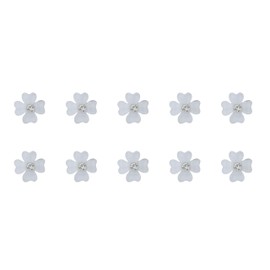 Ruwado 10 Pcs Mini Flower Hair Clips with Rhinestone 0.7 Inch Small Cute Hair Decorative Pins Barrettes for Women Girls Bridal Wedding Hair Accessories (White)