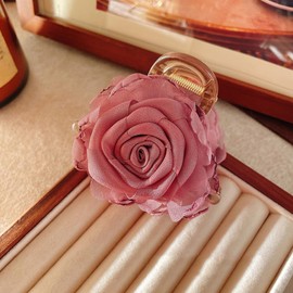 Flower Hair Clips Camellia Flower Claw Clip Non-Slip Strong Hold Jaw Clamp Cute Pink Purple Flowers Design Hair Barrettes Acrylic Brown Hair Accessories for Styling Hawaii Holiday Decoration