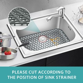 SAMSIER Sink Protectors for Kitchen Sink, Large Silicone Mats Grid for Bottom of Farmhouse (30”x14”)