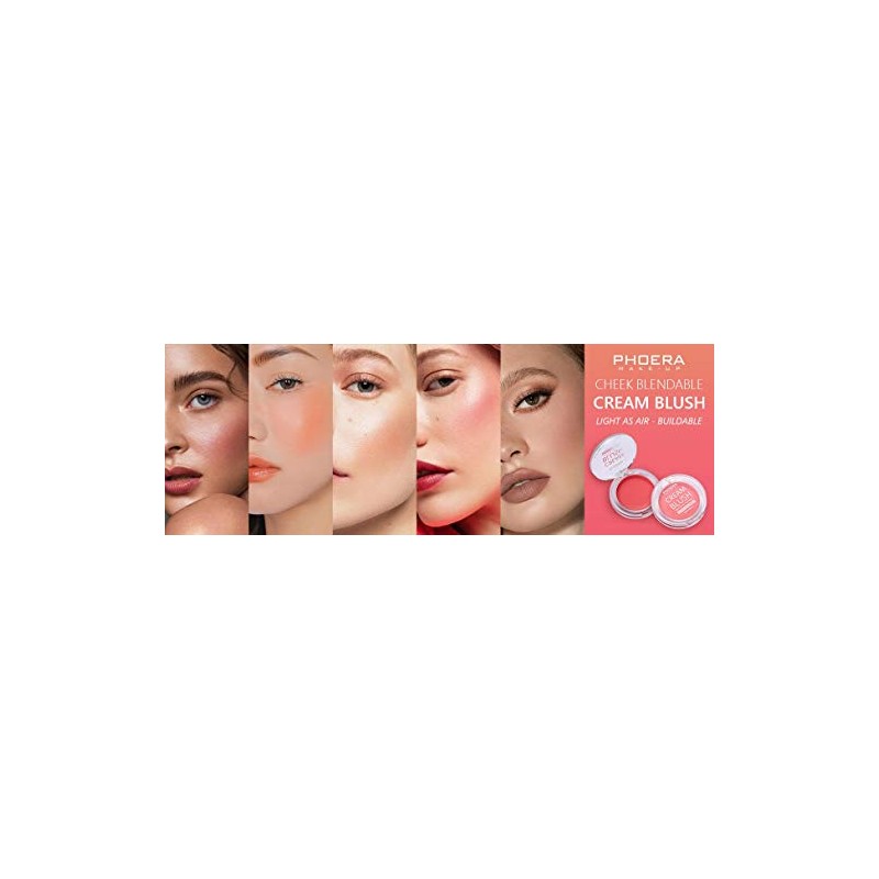 PHOERA Makeup Face Cheek Blush Cream Matte Blusher Super blend-able