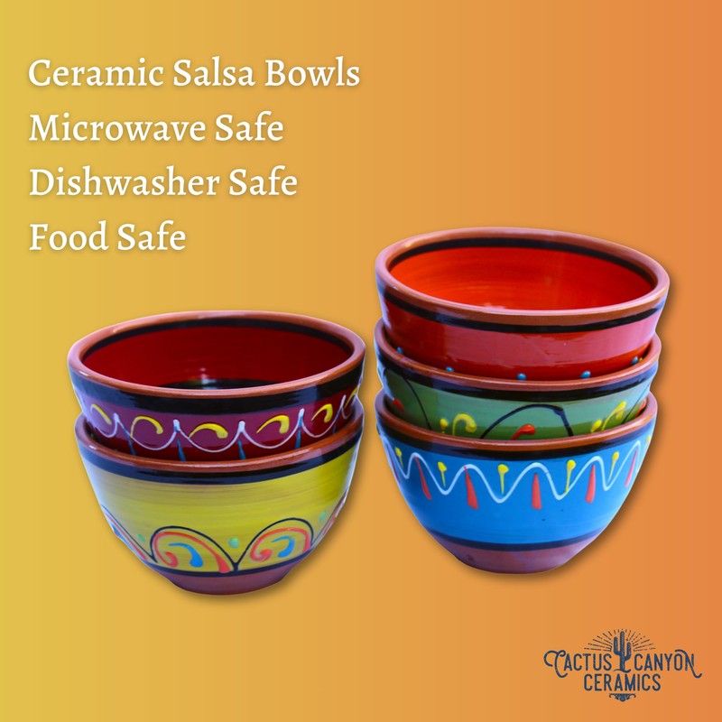 Cactus Canyon Ceramics Salsa Bowls - Spanish Terracotta Multicolor Decor