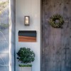 xhlokk Wall-Mount Mailbox, Walnut Wood Panel, Rust Resistant Large Capacity