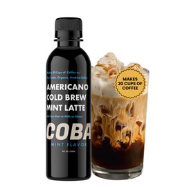 COBA Premium Coffee Concentrate – Bold & Extra Strong Cold Brew & Hot Coffee | 20 Cups per Bottle | Fair Trade Organic Medium Roast | Instant Iced Americano Latte | Dairy Free, Vegan, Gluten Free (Sweet Mint)