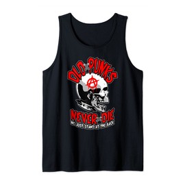Old Punks Never Die Punk Rock Music Mohawk Skull Tank Top