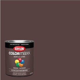 Krylon COLORmaxx Brush-On, Gloss, Leather Brown, 1 Quart