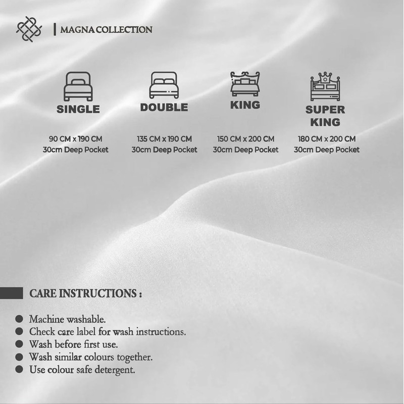 Double Fitted Sheet - 135 x 190cm with 30cm Deep