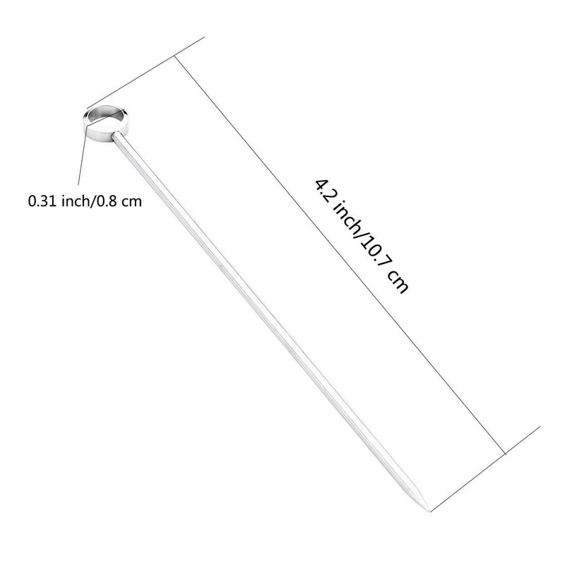 PartyWoo 4711100062510 18 pcs, 4.2 inch Martini, Silver Skewers, Toothpicks,