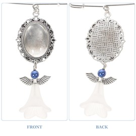 Gadpiparty 2 Uds Ramo De Boda Foto Encantos Memoria Novia Corazón Ángel Marco Ovalado Imagen Conmemorativa DIY Pin Broche con Colgantes De Cristal Ovalado para Fiesta De Boda