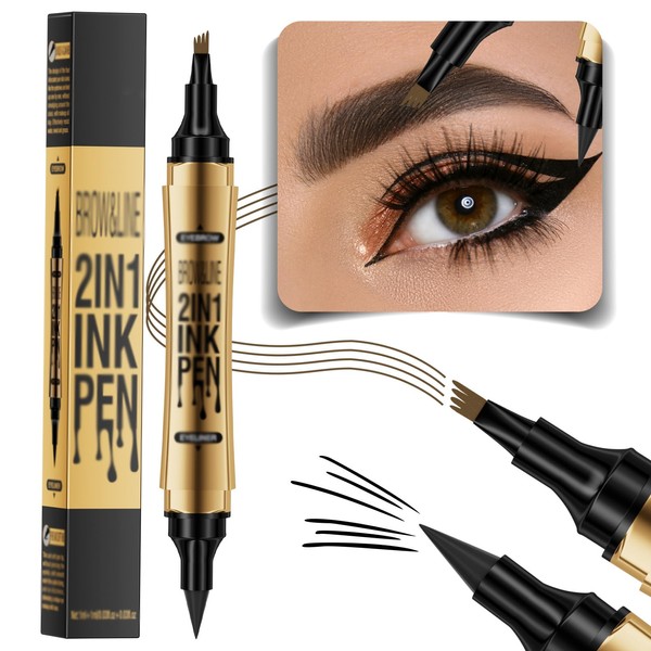 Eyebrow Pencil, 3D Waterproof Microblading Eyebrow Pencil with 4 Micro