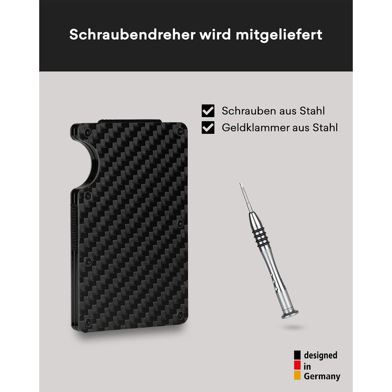 Lederhand iStrong Card Holder, carbon, S, Minimalist