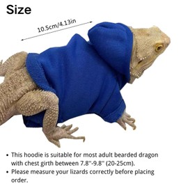 Lizards Clothes for Bearded Dragon - Handmade Cotton Hoodies Warm Sweater Coat Reptiles Apparel Costume Skin Protection Photo for Lizard Bearded Dragon Crested Gecko Chameleon (Black,Large)