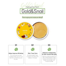 eyeNlip Gold & Snail Hydrogel Eye Patches, 60 Patches / 5.99oz