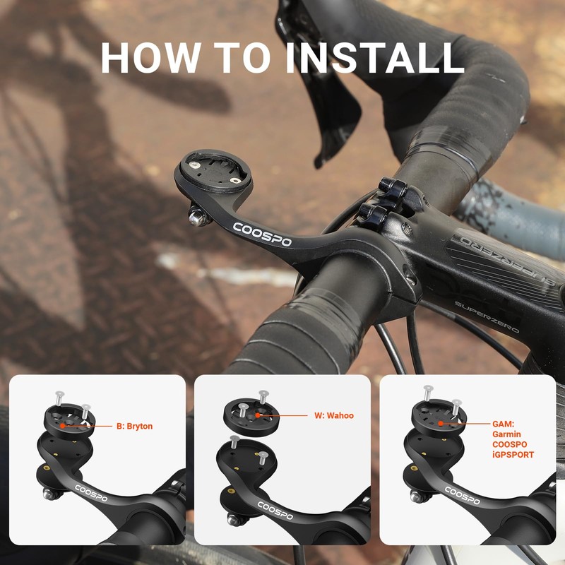 CooSpo Bike Computer Mount, Quick Release Mount for Garmin, Wahoo,