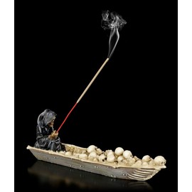 Figuren Shop GmbH Gothic Incense Holder Reaper Ferryman Fantasy Incense Holder Grim Reaper Hand Painted