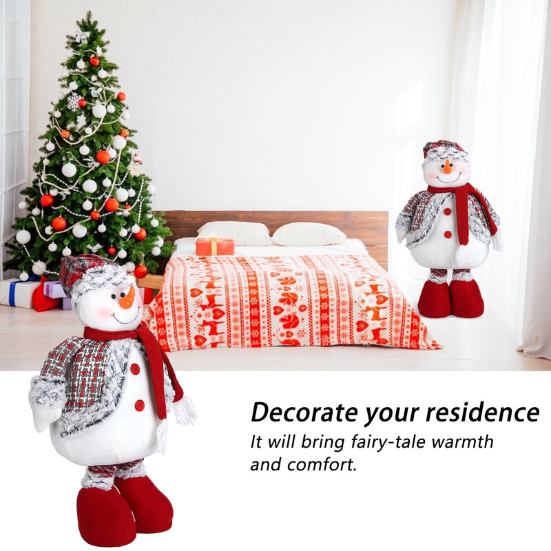 Retractable Standing Snowman Doll Toy Christmas Decoration for Birthday Festival