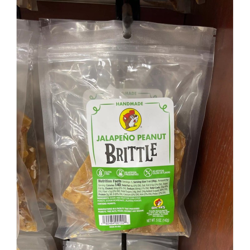 Buc-ee's Jalapeno Peanut Brittle. 5 OZ