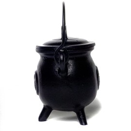 Cauldron Cast Iron Witchcraft Pentagram Incense Burner