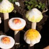 Set Of 6 Ceramic Toadstool Stakes Mini Garden Mushroom Pot