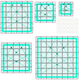 Zernblend 5 Stück Quilt Vorlagen mit Quadratischem Lineal, Quilt Lineal, Geodreieck Groß, Patchwork Lineal, Nählineal (2,5/3,5/5/6/8 Zoll)